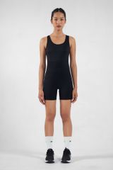 UniqFit Set Jumpsuit Đùi Cool Peel Lưng Chữ V Đen