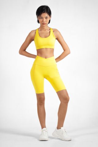 UniqFit | Set Tập Thể Thao Cool Peel Racerback Ngắn - Vàng