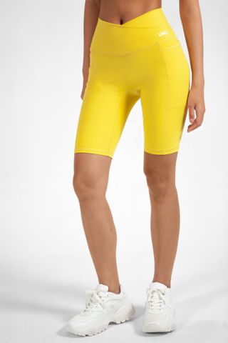 UniqFit Quần Legging Short  UNIQ Cool Peel Cạp Chéo Vàng