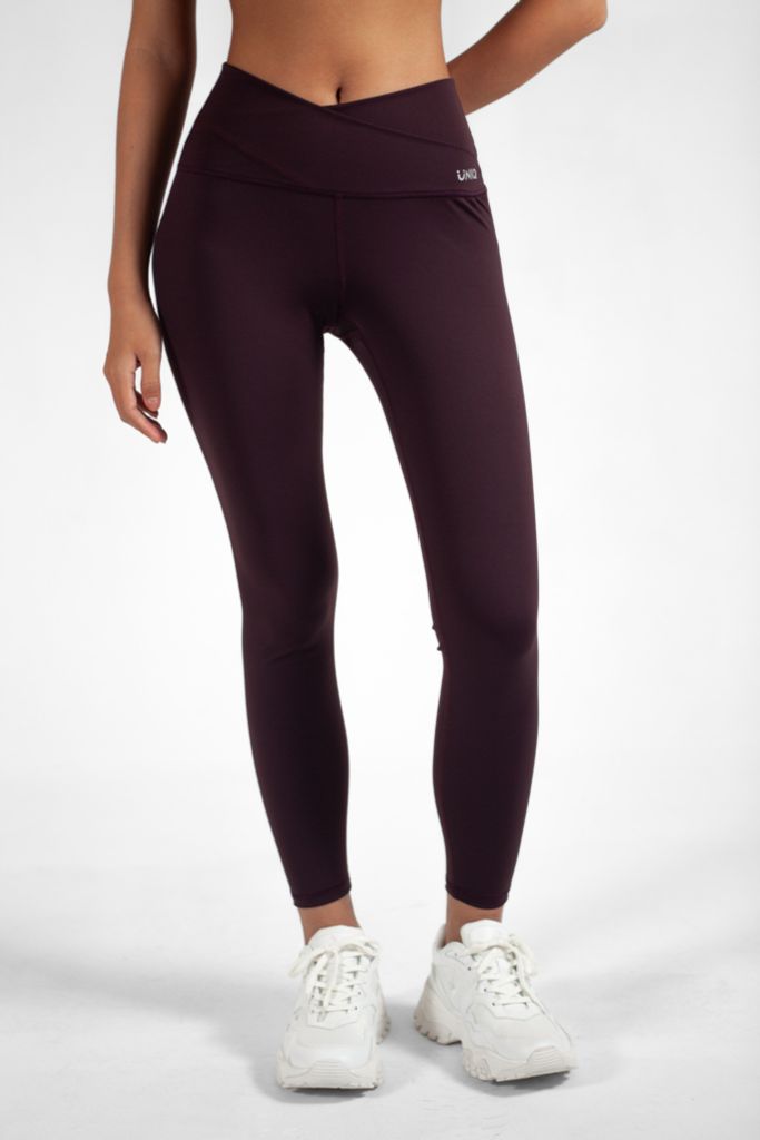 UniqFit Quần Legging Nữ UNIQ Cool Peel Cạp Chéo Nâu