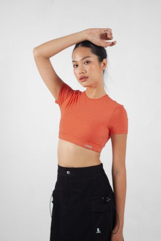 UniqFit | Áo Tập Nữ Cool Peel Tay Ngắn - Vàng Cam