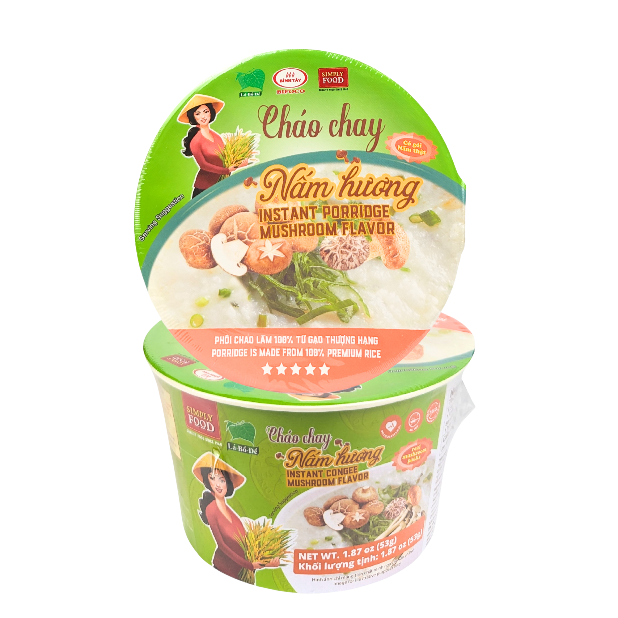 Thùng 9 Tô Cháo Chay Nấm Hương - Simply food