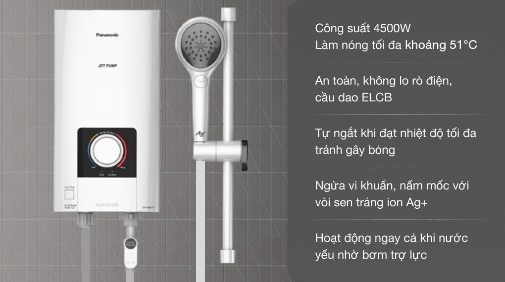Máy nước nóng trực tiếp có bơm Panasonic DH-4NTP1VM