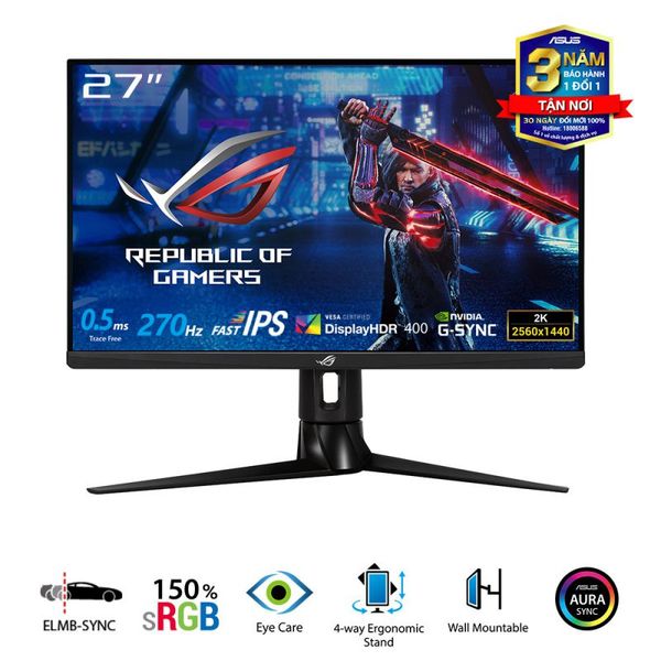 Màn hình Asus ROG Strix XG27AQM (27″/ QHD 2K/ IPS/ 0.5ms GTG/ 270Hz/ 150% sRGB)