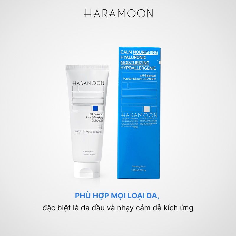 Sữa rửa mặt dưỡng ẩm và cân bằng thuần chay Haramoon