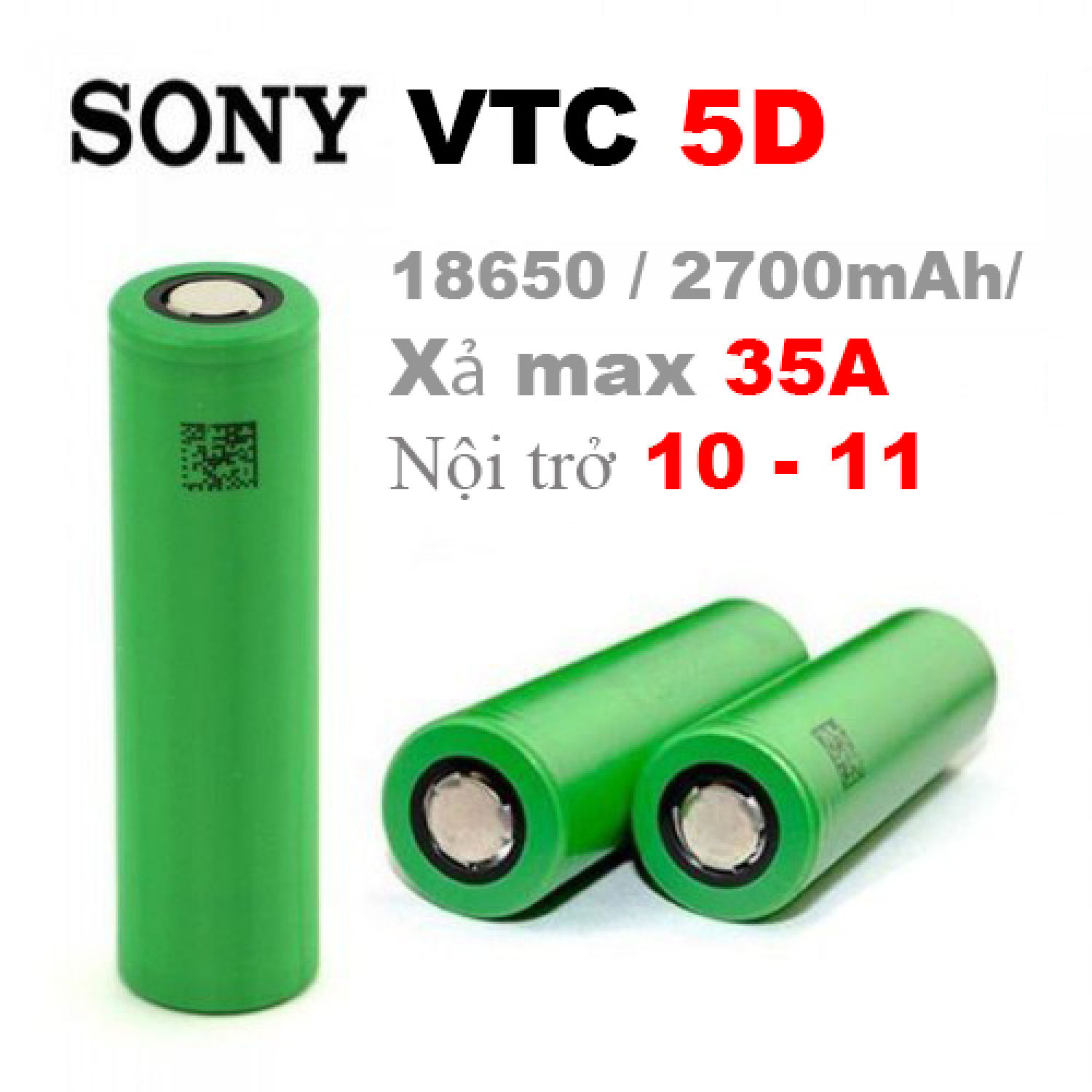  Pin Sony VTC 5D 18650 - Phụ Kiện Chính Hãng 