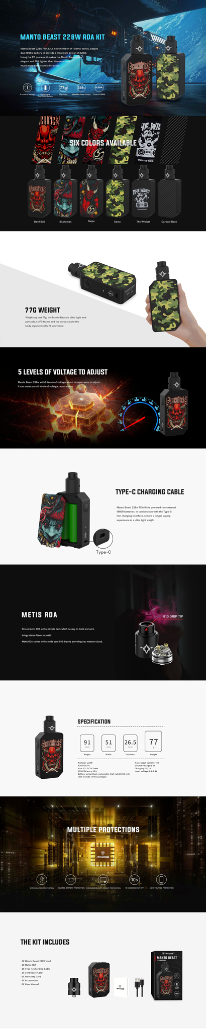  Ricoe Manto Beast 228W Vape Pod Kit - Vape Pod Kit Chính Hãng 