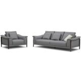 Bộ ghế sofa bọc da bò KuKa Home 8177
