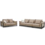 Bộ ghế sofa bọc da bò KuKa Home 8177