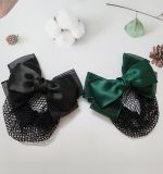 Cặp tóc nơ satin đen, xanh bộ đội có búi lưới thời trang SOLMI 18