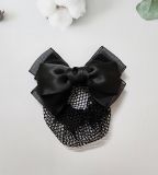 Cặp tóc nơ satin đen, xanh bộ đội có búi lưới thời trang SOLMI 18