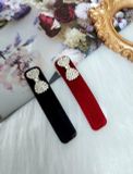 Kẹp tóc mái nhung charm nơ đính đá thời trang SOLMI 69