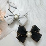 Cặp tóc nơ thời trang công sở, đính đá, có búi lưới SOLMI 32A