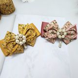Cặp tóc bấm nơ họa tiết hoa ruy băng đính đá thời trang SOLMI 45