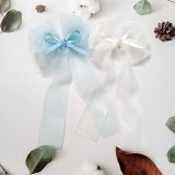 Kẹp tóc cho bé gái nơ ruy băng voan dáng dài SOLMI 142