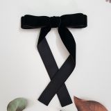 Kẹp tóc nơ tiểu thư dáng dài ruy băng nhung thời trang SOLMI 108