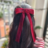 Kẹp tóc nơ tiểu thư dáng dài ruy băng nhung thời trang SOLMI 108