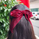 Kẹp tóc nơ nhung đuôi dài phong cách thời trang SOLMI 139