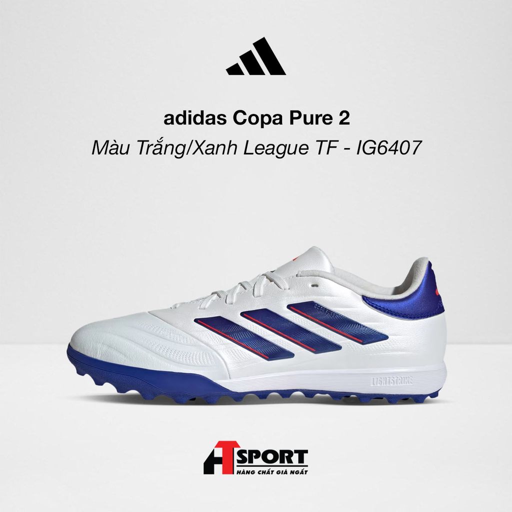 adidas Copa Pure 2 League - Màu Trắng/Xanh Biển TF - IG6407