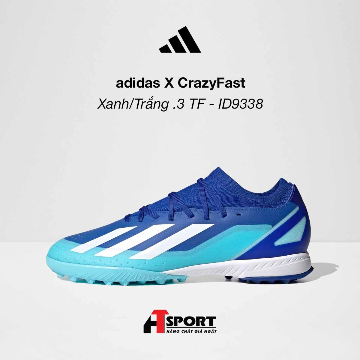  adidas X CrazyFast Xanh/Trắng .3 TF - ID9338 