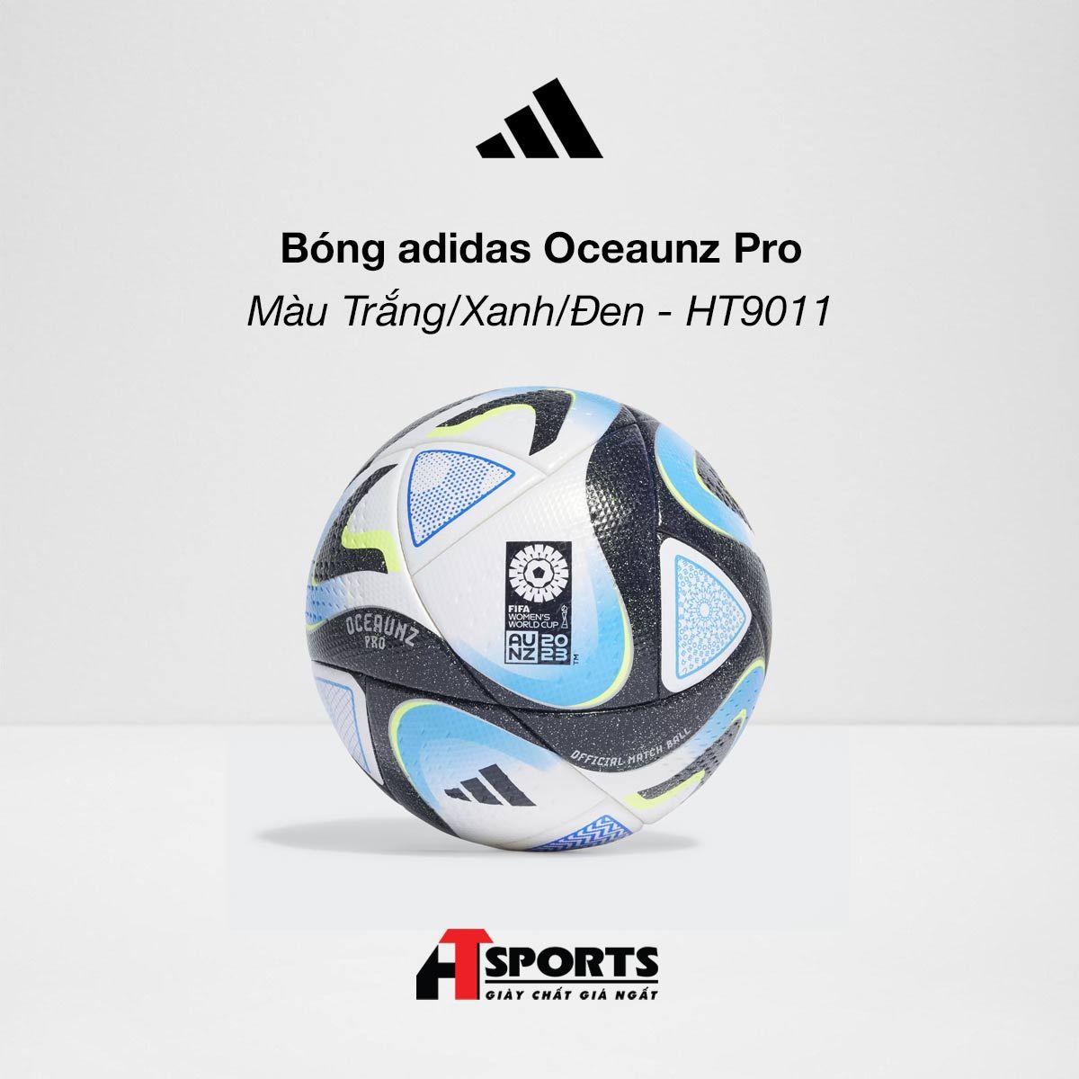 Bóng adidas Oceaunz Pro - Màu Trắng/Xanh/Đen - HT9011
