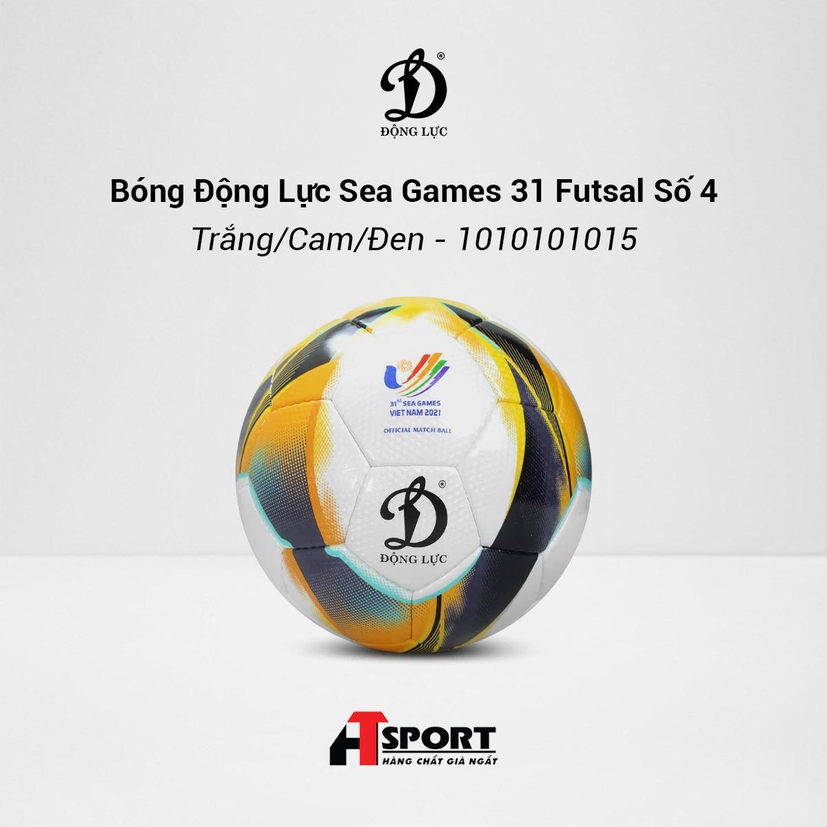  Bóng Động Lực Sea Games 31 Futsal Số 4 - Trắng/Cam/Đen - 1010101015 