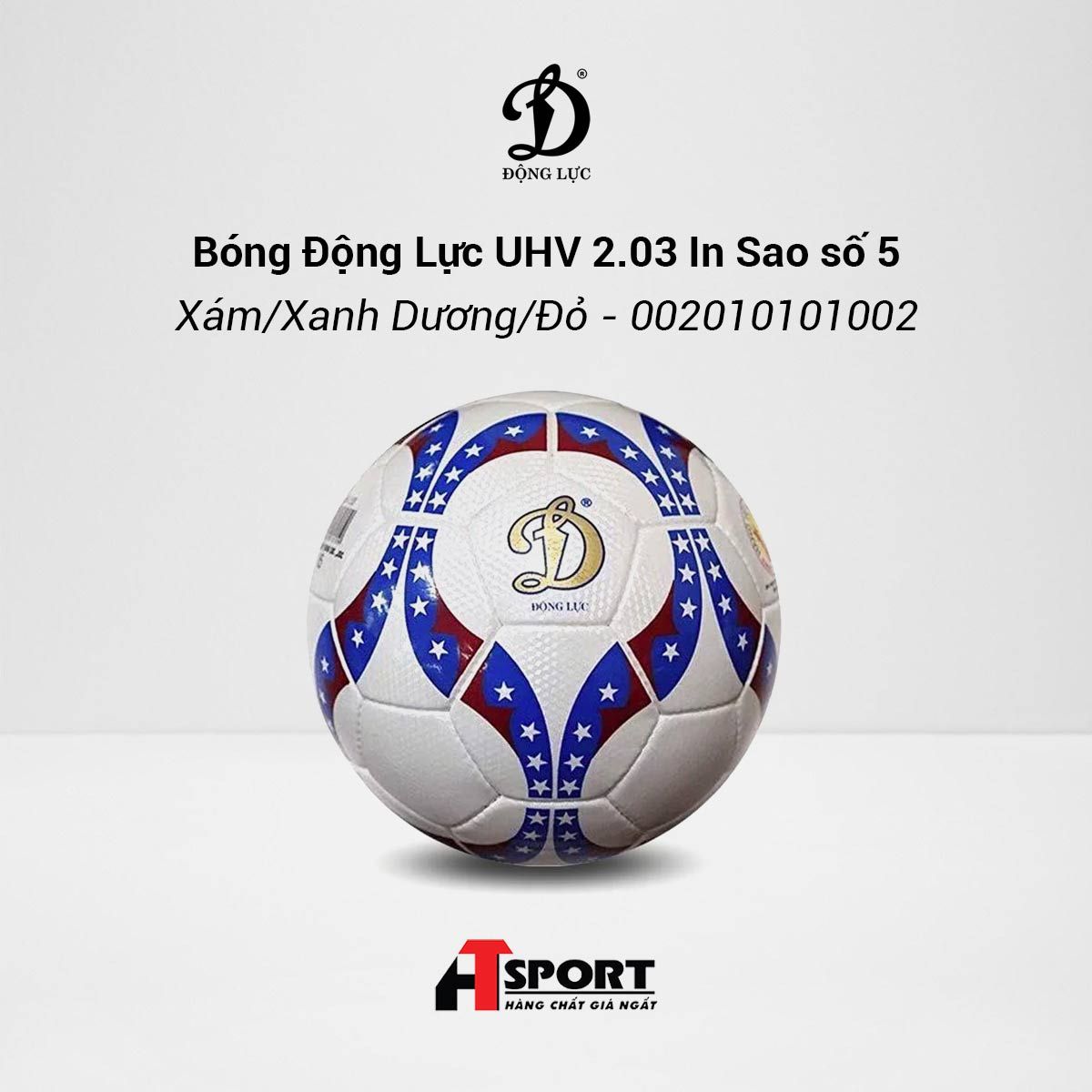  Bóng Động Lực UHV 2.03 In Sao số 5 - Xám/Xanh Dương/Đỏ - 002010101002 