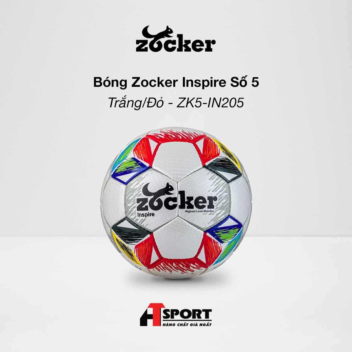  Bóng Zocker Inspire Số 5 - Trắng/Đỏ - ZK5-IN205 
