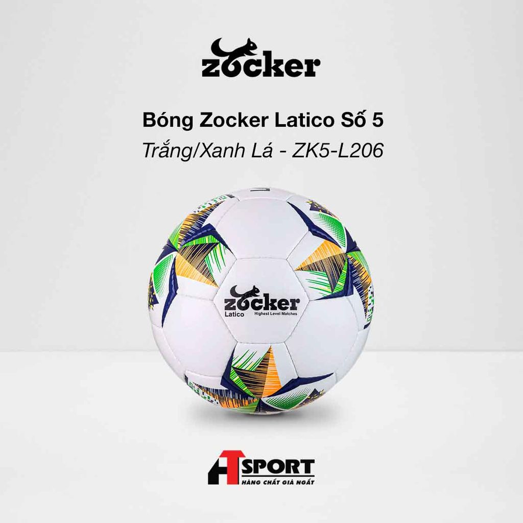  Bóng Zocker Latico Số 5 - Trắng/Xanh Lá - ZK5-L206 