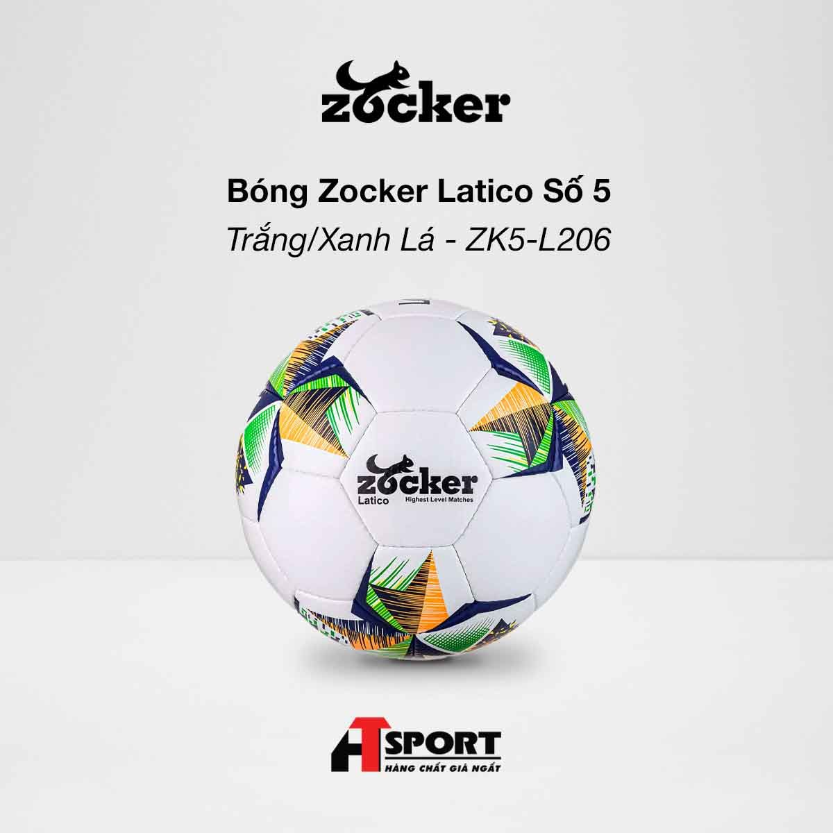  Bóng Zocker Latico Số 5 - Trắng/Xanh Lá - ZK5-L206 