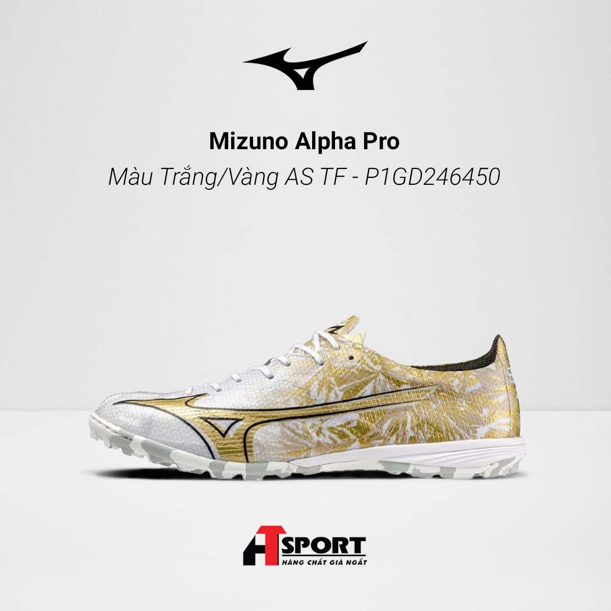  Mizuno Alpha Pro - Màu Trắng/Vàng AS TF - P1GD246450 