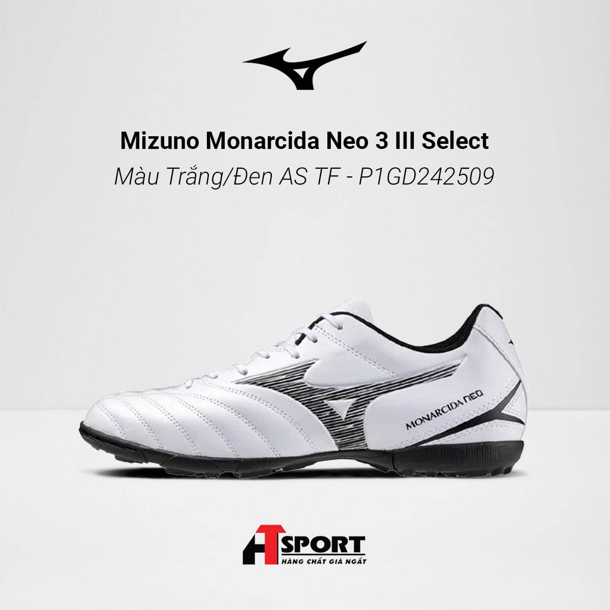  Mizuno Monarcida Neo 3 III Select Màu Trắng/Đen AS TF - P1GD242509 