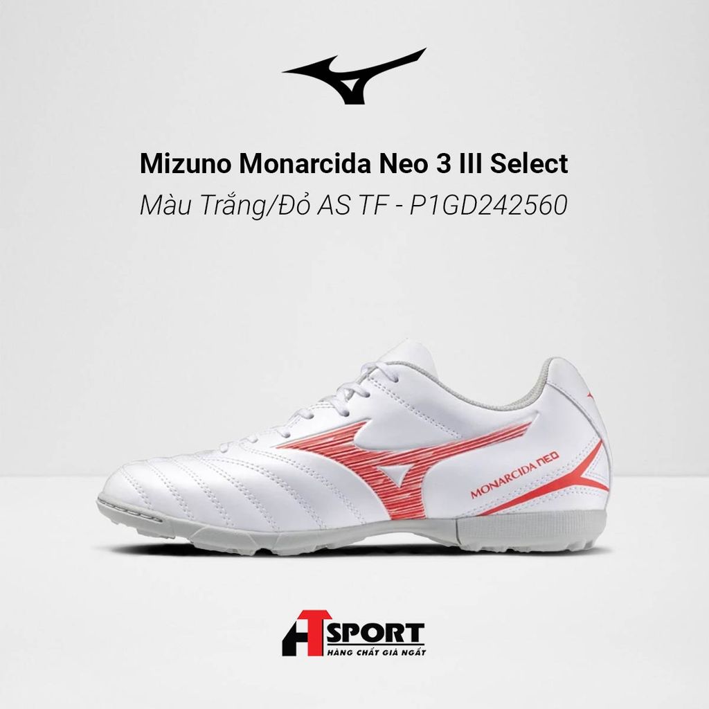  Mizuno Monarcida Neo 3 III Select Màu Trắng/Đỏ AS TF - P1GD242560 