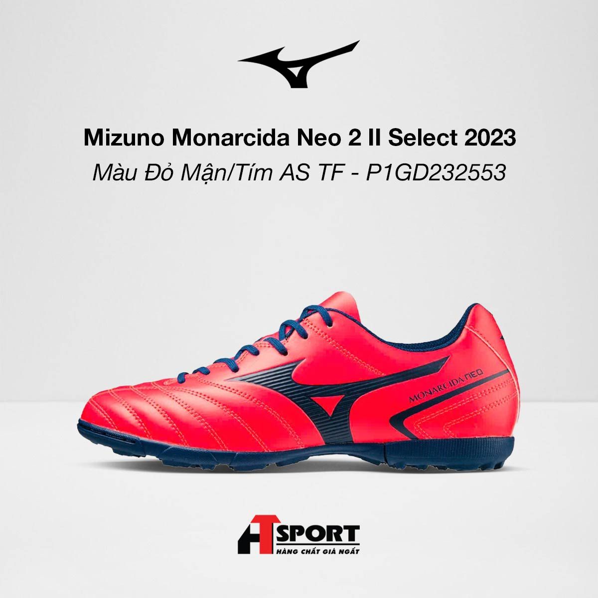  Mizuno Monarcida Neo II Select Màu Đỏ Mận/Tím AS TF 2023 - P1GD232553 