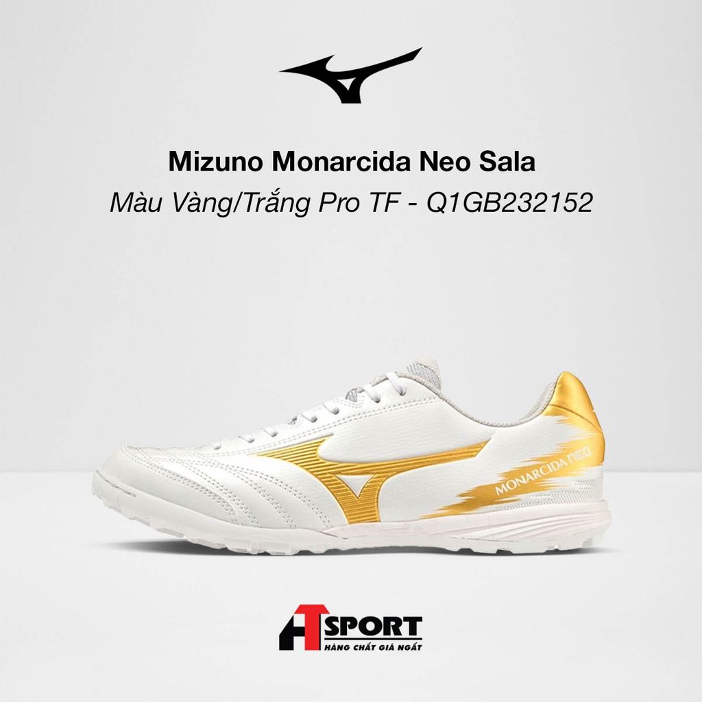  Mizuno Monarcida Neo Sala Pro Màu Trắng/Vàng TF - Q1GB232152 