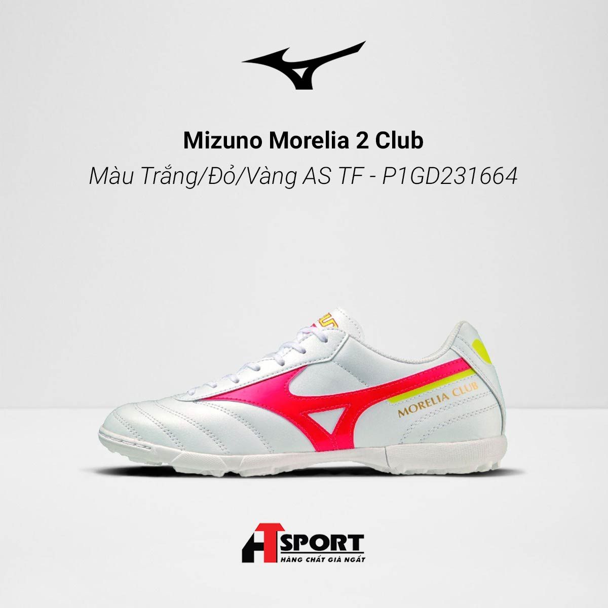 Mizuno Morelia 2 Club - Màu Trắng/Đỏ/Vàng AS TF - P1GD231664