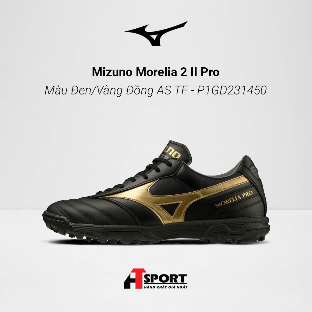  Mizuno Morelia 2 II Pro Màu Đen/Vàng Đồng AS TF - P1GD231450 