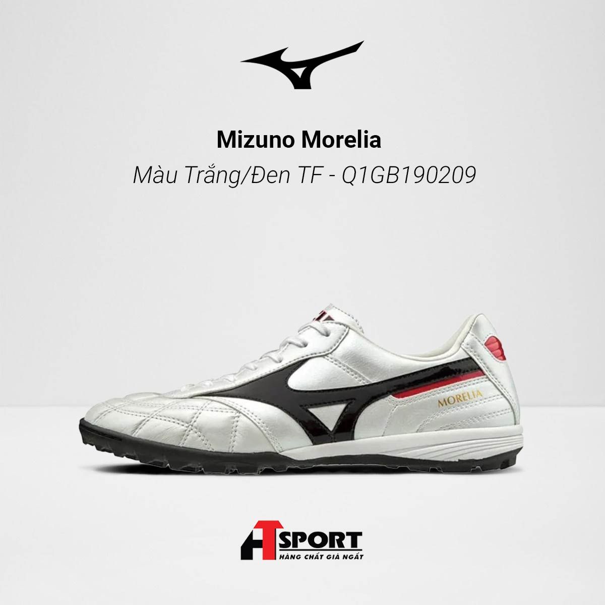  Mizuno Morelia Trắng/Đen TF - Q1GB190209 