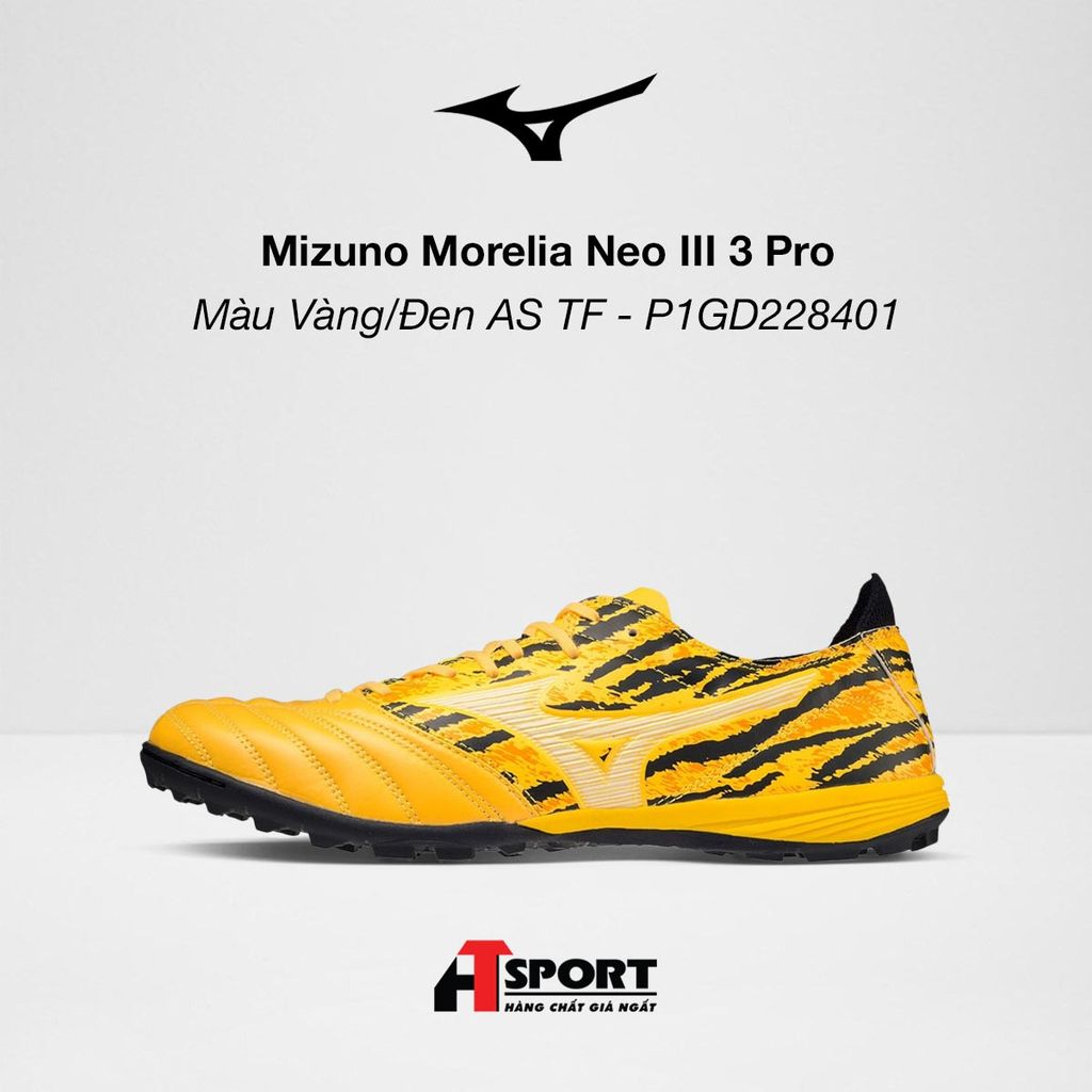  Mizuno Morelia Neo III 3 Pro - Màu Vàng/Đen AS TF - P1GD228401 