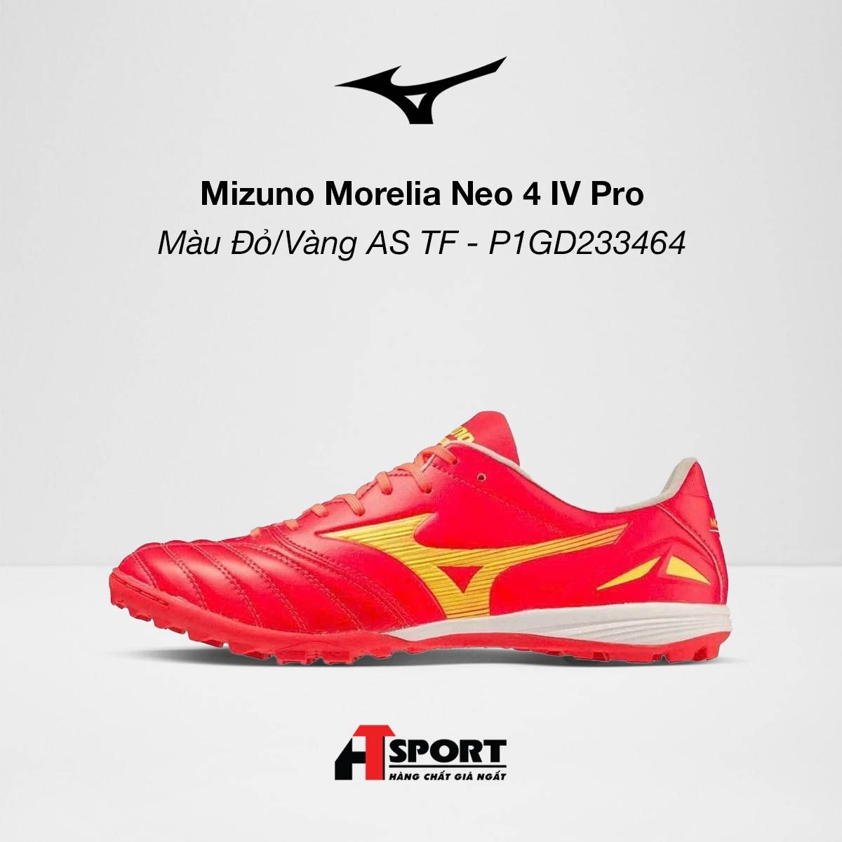  Mizuno Morelia Neo 4 IV Màu Đỏ/Vàng Pro AS TF - P1GD233464 