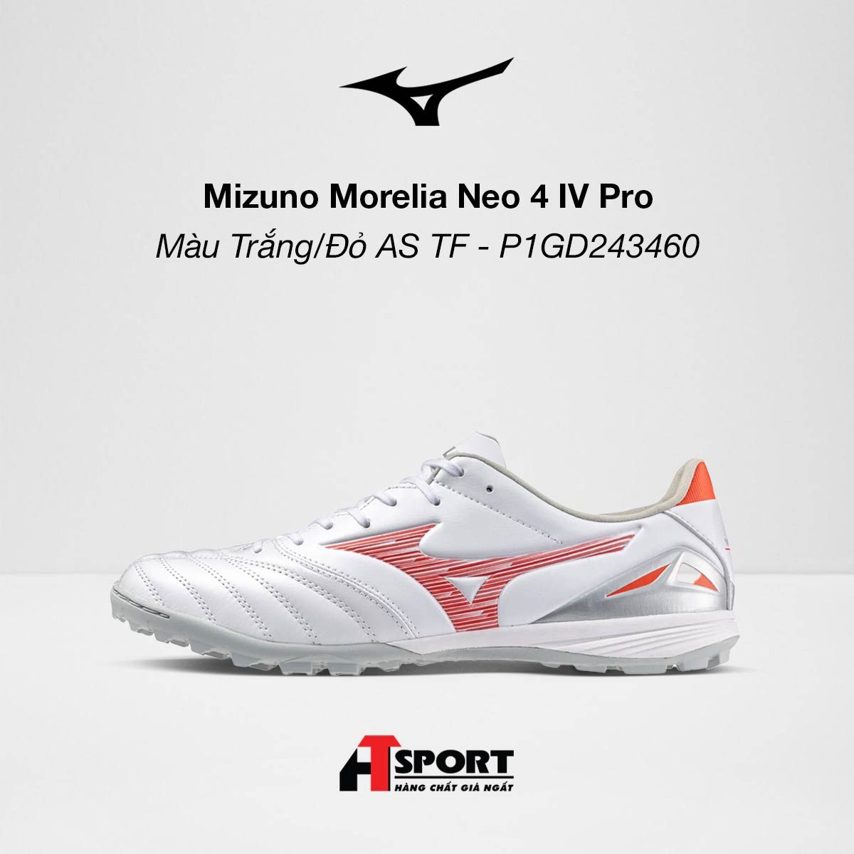  Mizuno Morelia Neo 4 IV Pro Màu Trắng/Đỏ AS TF - P1GD243460 