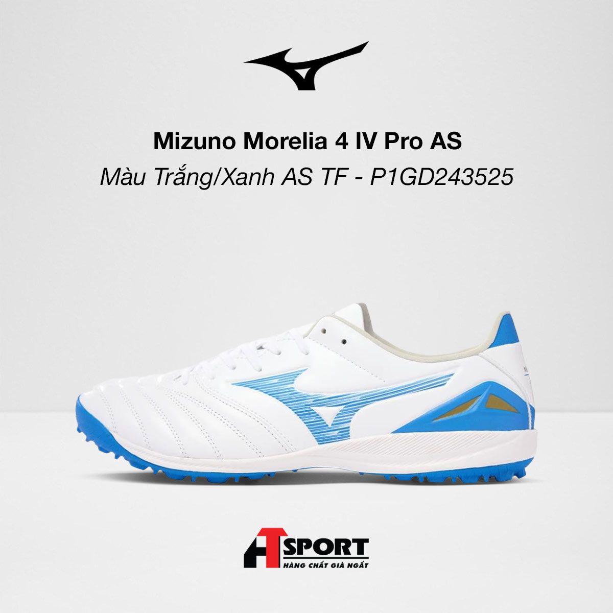 Mizuno Morelia Neo 4 IV Pro Màu Trắng/Xanh Biển AS TF - P1GD243525