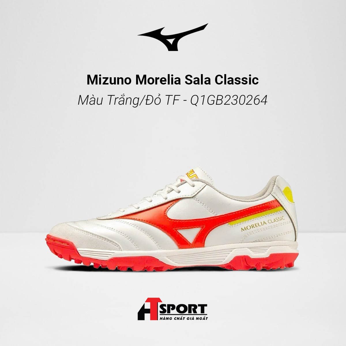 Mizuno Morelia Sala Classic Màu Trắng/Đỏ TF - Q1GB230264