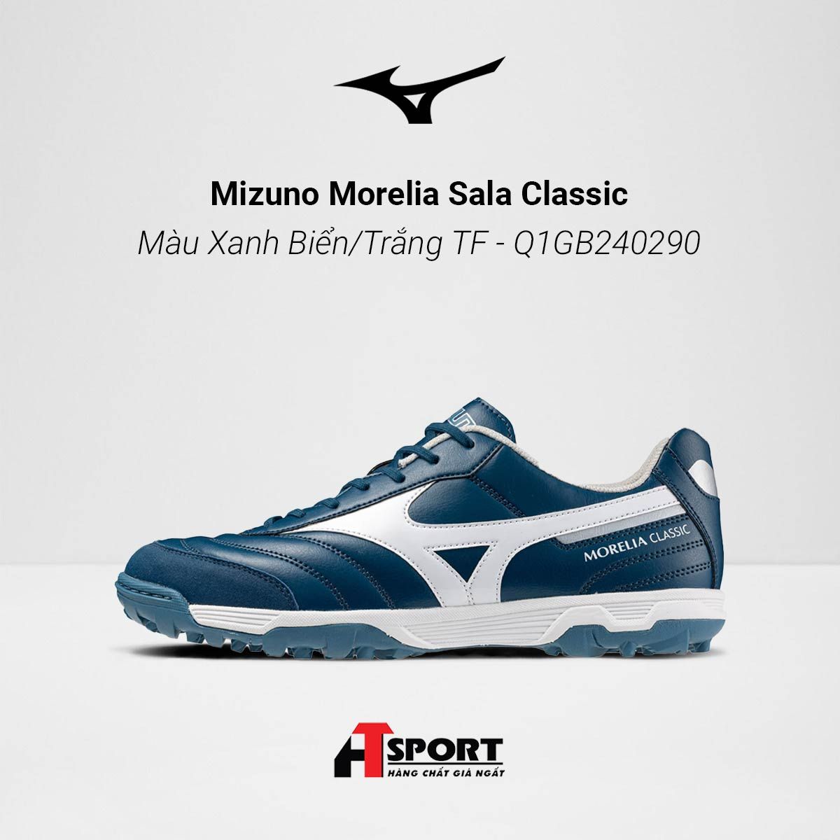 Mizuno Morelia Sala Classic Màu Xanh Biển/Trắng TF - Q1GB240290
