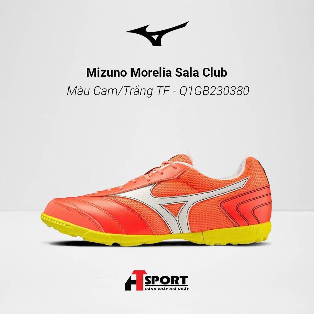  Mizuno Morelia Sala Club Màu Cam/Trắng TF - Q1GB230380 