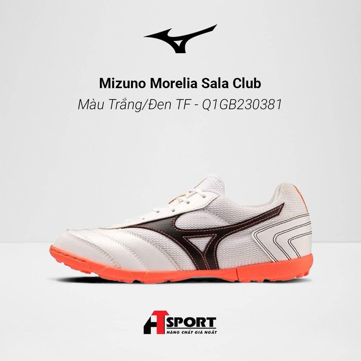  Mizuno Morelia Sala Club Màu Trắng/Đen TF - Q1GB230381 