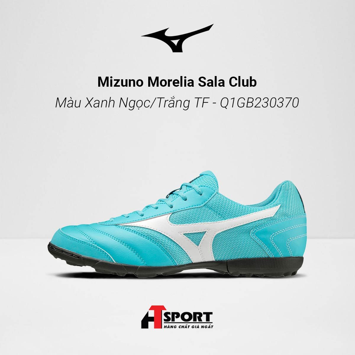  Mizuno Morelia Sala Club Màu Xanh Ngọc/Trắng TF - Q1GB230370 