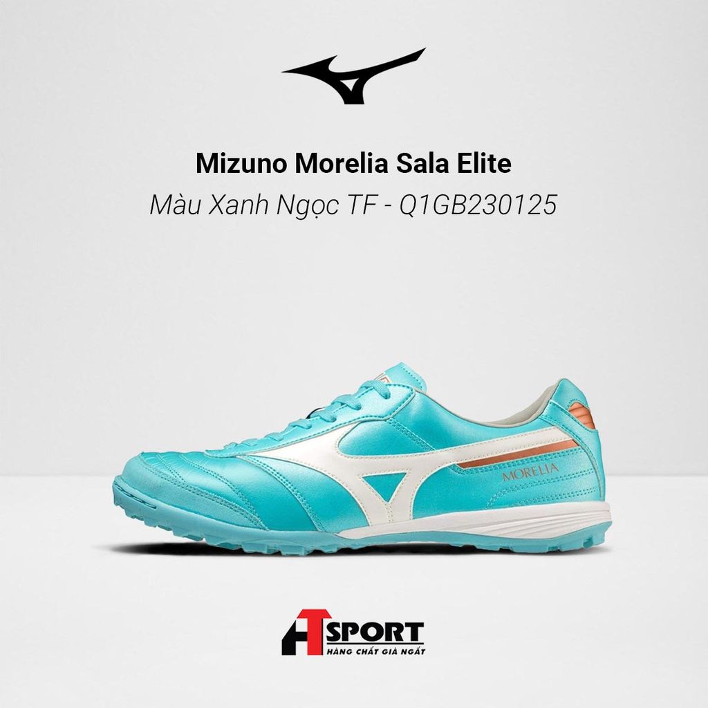  Mizuno Morelia Sala Elite - Màu Xanh Ngọc TF - Q1GB230125 