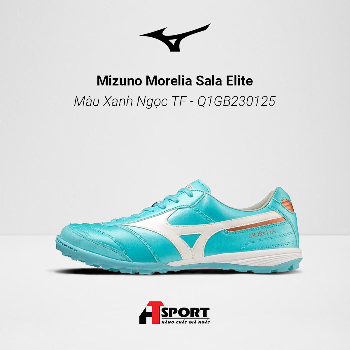  Mizuno Morelia Sala Elite - Màu Xanh Ngọc TF - Q1GB230125 