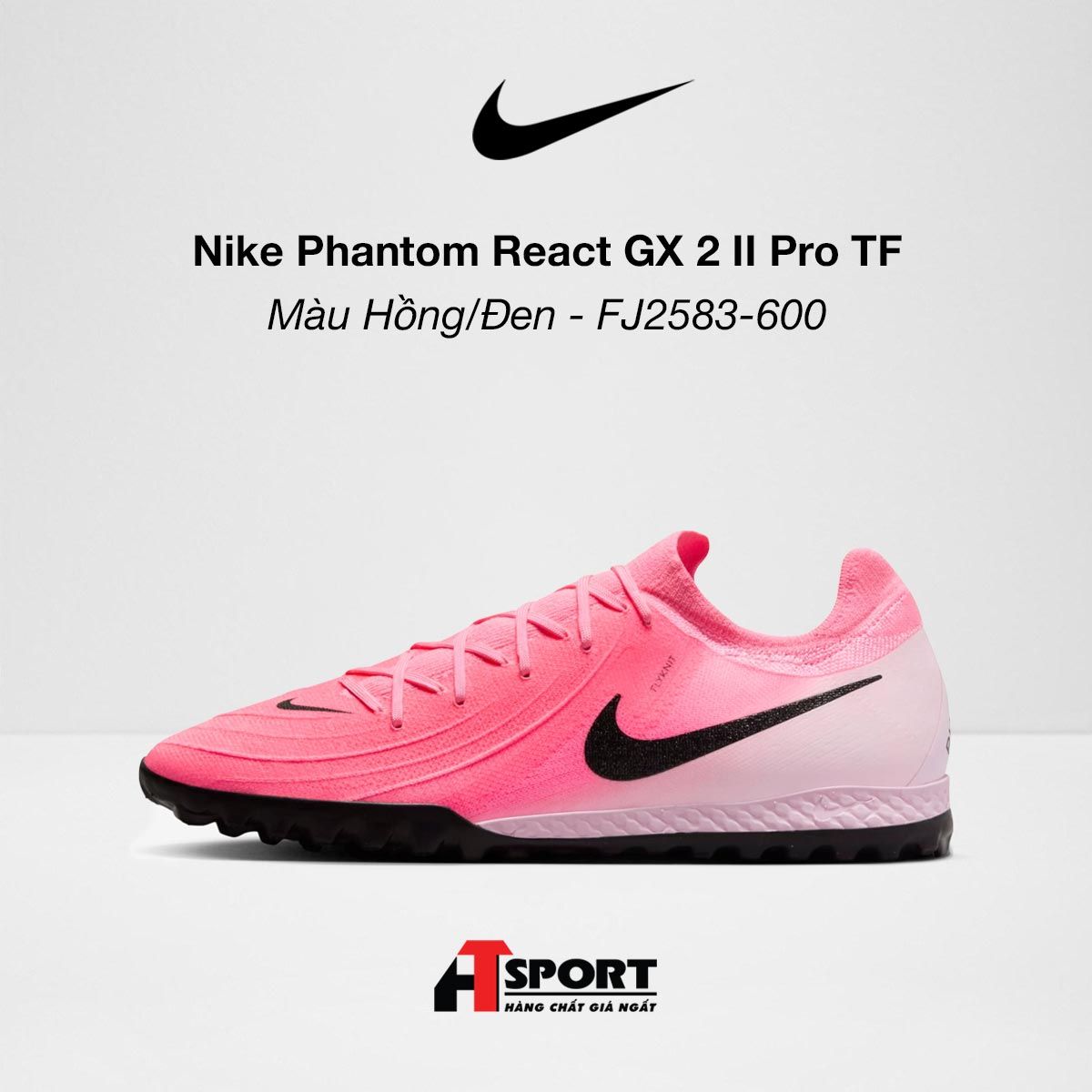 Nike Phantom React GX 2 II Hồng/Đen Pro TF Mad Brilliance Pack - FJ2583-600